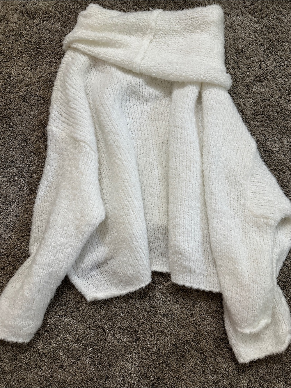 #169 Free People white Cowl Turtleneck Sweater - Picture 13 of 16